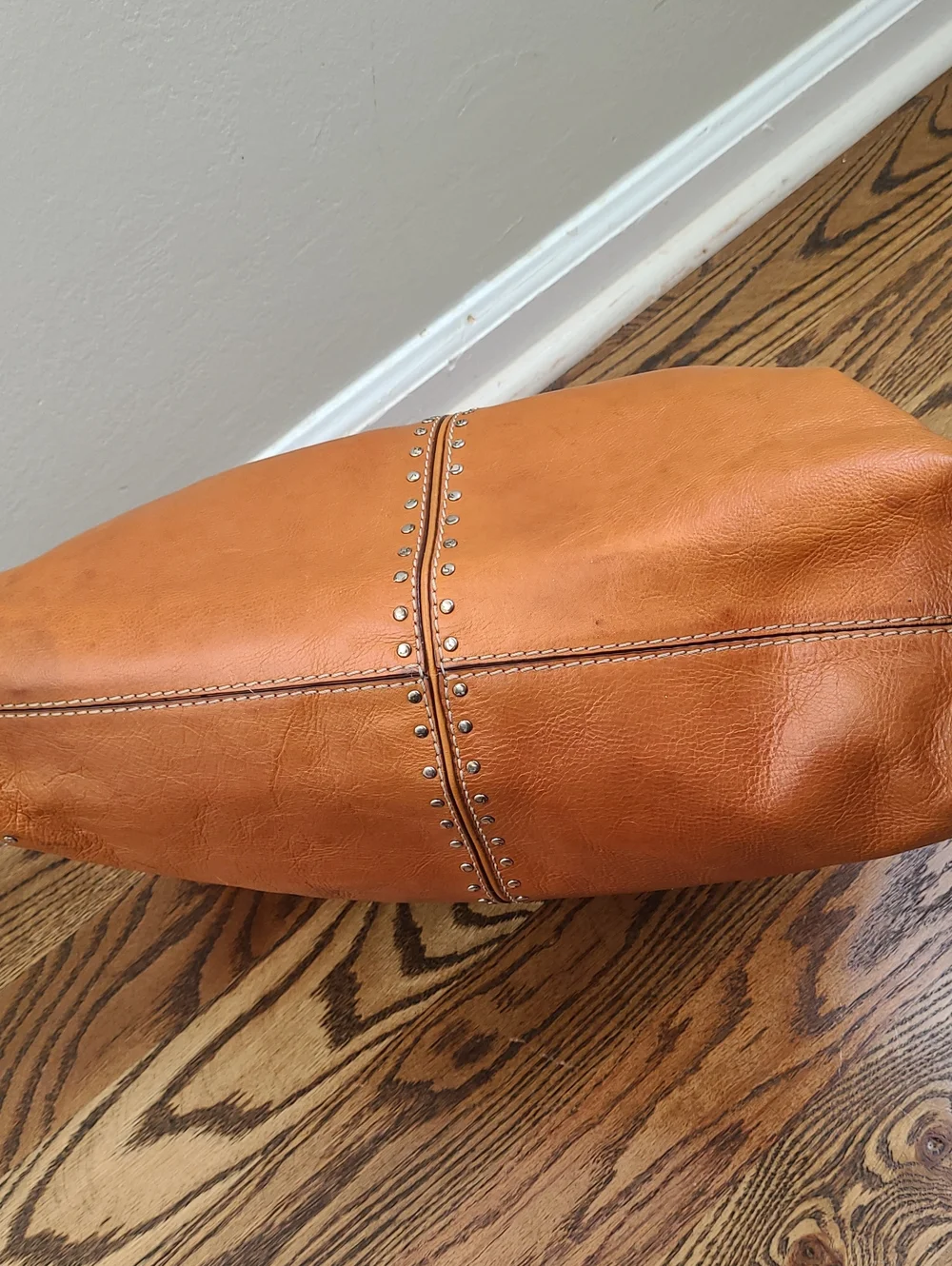 Michael Kors Astor Leather Bag with Studs Brown